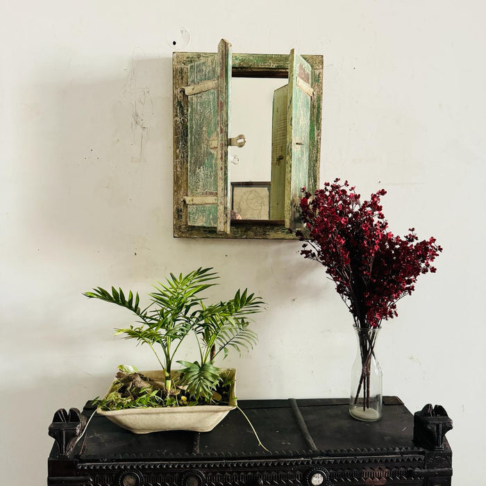 Khirkee 1 : Decorative Vintage Style Mirror with shutters (2 feet)
