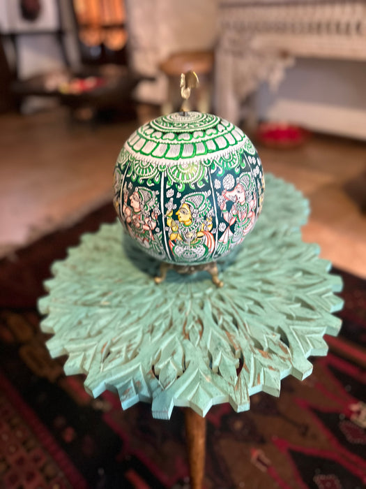 Dashavatar Hand Painted Globe - Green