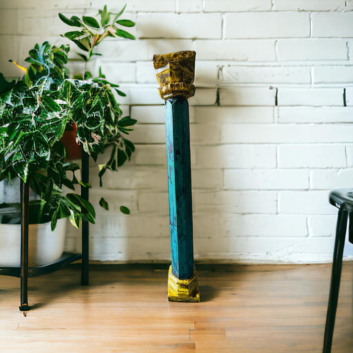 Vintage Wooden Carved Teak Wood  Pillar : Stambh 2