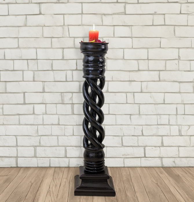 Spiral Wood  Vintage  Pillar Pedestal : Stambh 3