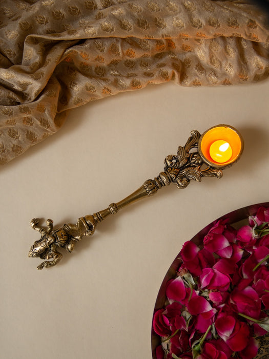 Brass Dancing Ganesha Pooja Spoon