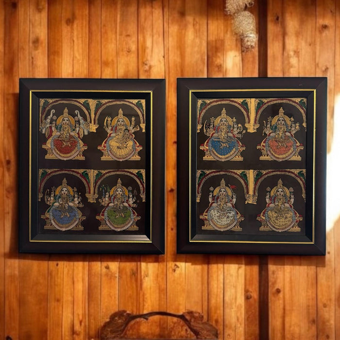 Tanjore Painting : Ashtalakshmi (Set of two)