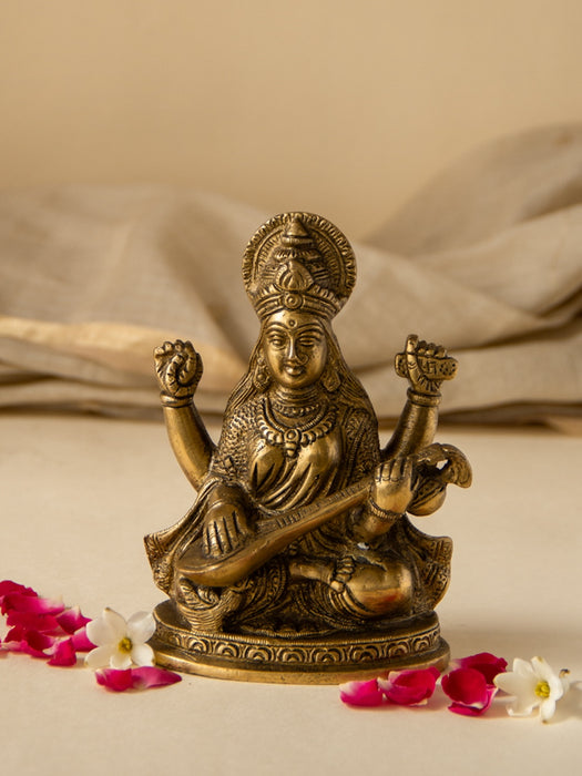 Saraswati Brass Idol