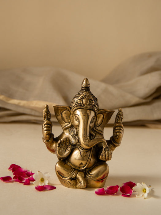 Lord Muket Ganesh Brass Idol