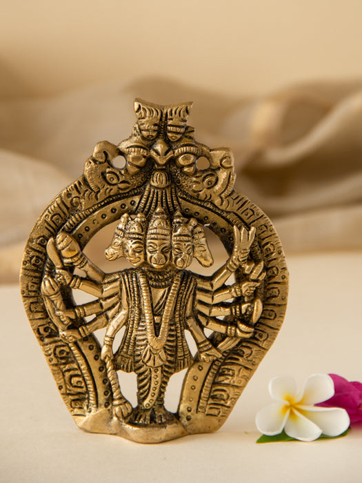 Panchmukhi Hanuman Brass Wall Plate