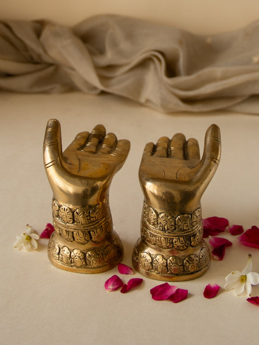 Hand Shape Brass Decor