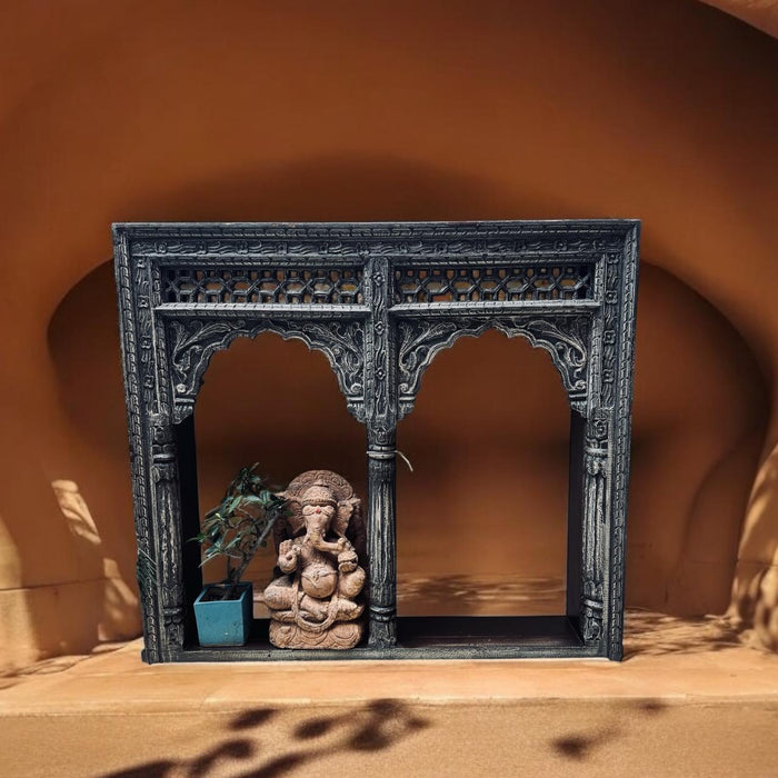Vintage Double Wooden Jharokha with Ledge : Haya 18