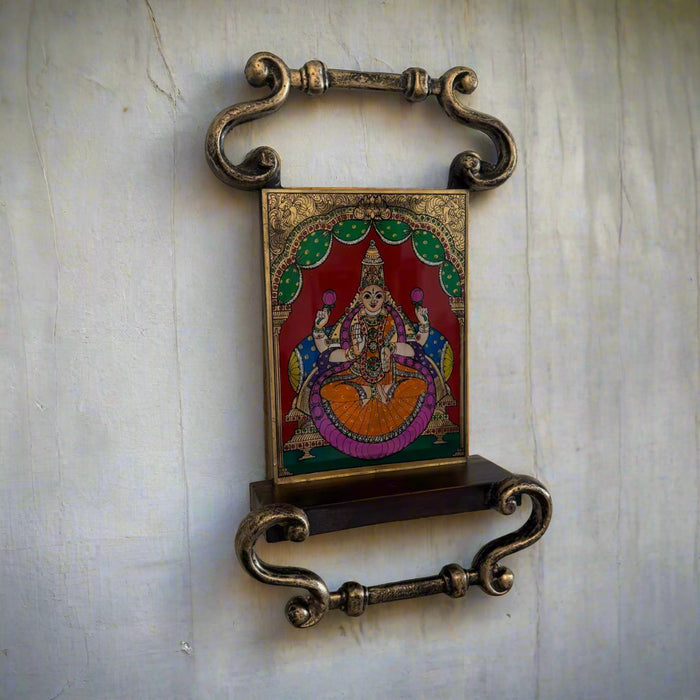 Wooden framed glass Tanjore : Lakshmi 5