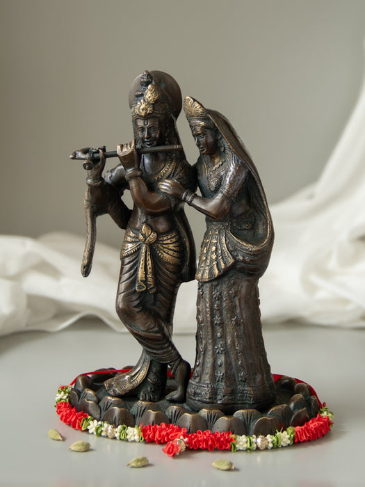 Radha Krishna
Playing Flute Brass Idol