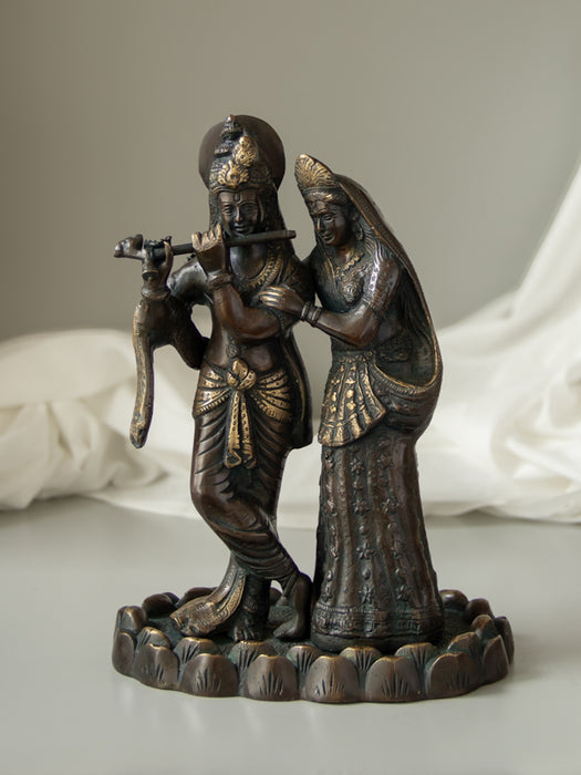 Radha Krishna
Playing Flute Brass Idol