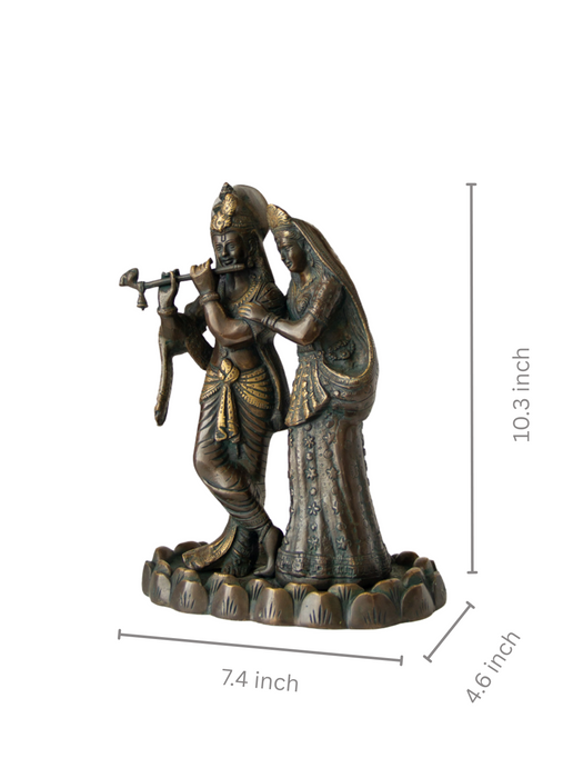 Radha Krishna
Playing Flute Brass Idol