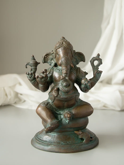 Brass Lord Ganesha
Holding Kumbha In a Trunk Brass Idol