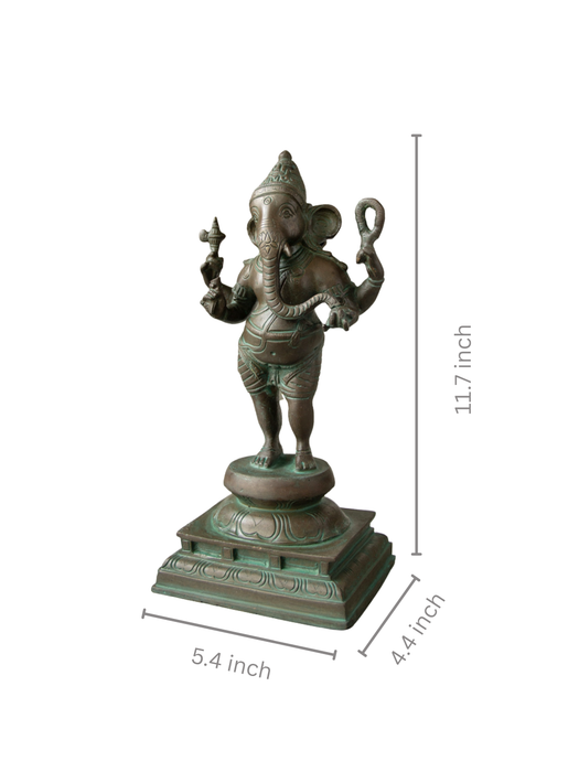 Standing Ganesha Brass Idol