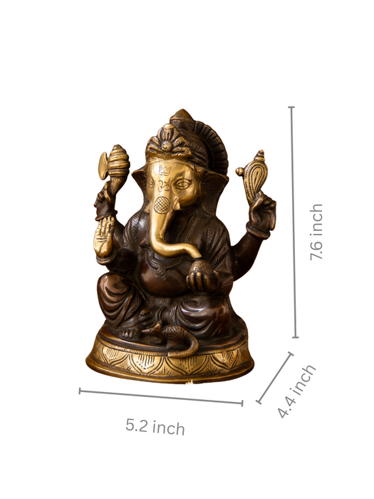 Blessing Ganesha Brass Idol