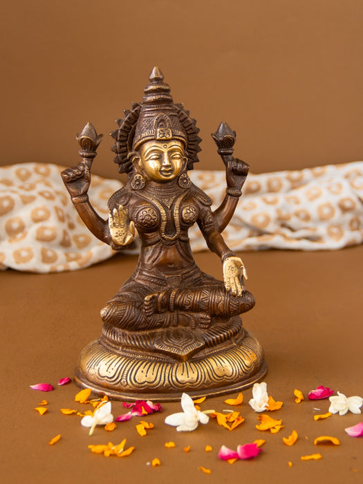 Goddess Lakshmi Brass Idol
