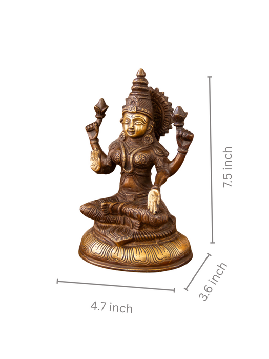 Goddess Lakshmi Brass Idol