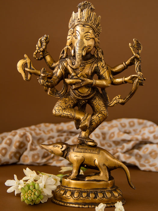 Dancing Lord Ganesha  Brass Idol