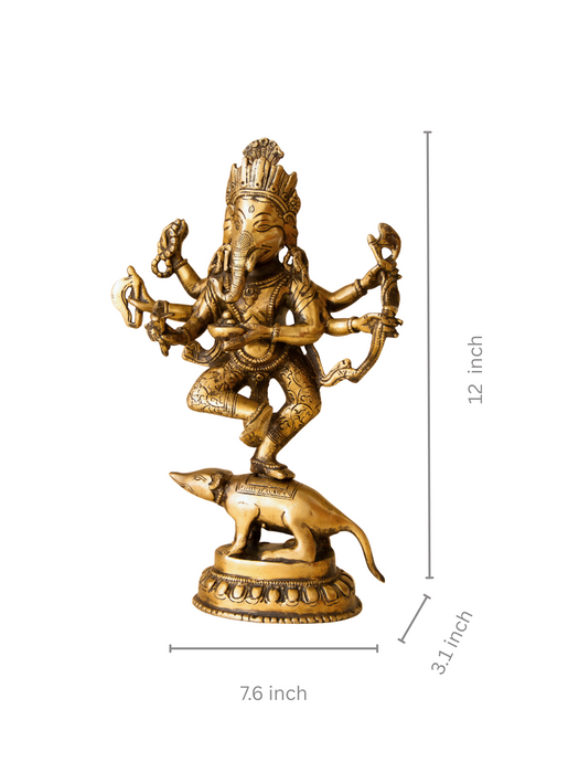 Dancing Lord Ganesha  Brass Idol