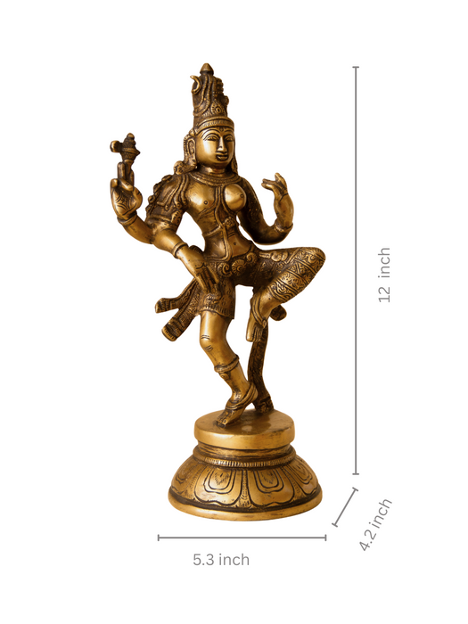 Dancing Ardhanarishvara (Shiva Shakti) Brass Idol