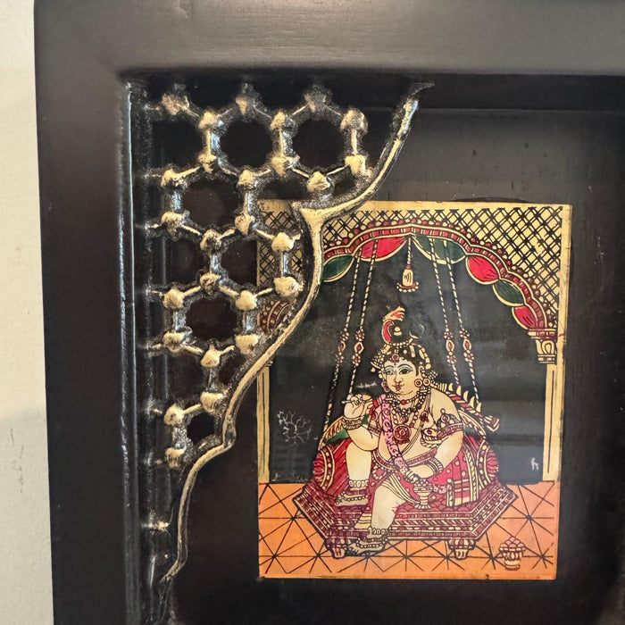 Wooden framed glass Tanjore : Madhav 2