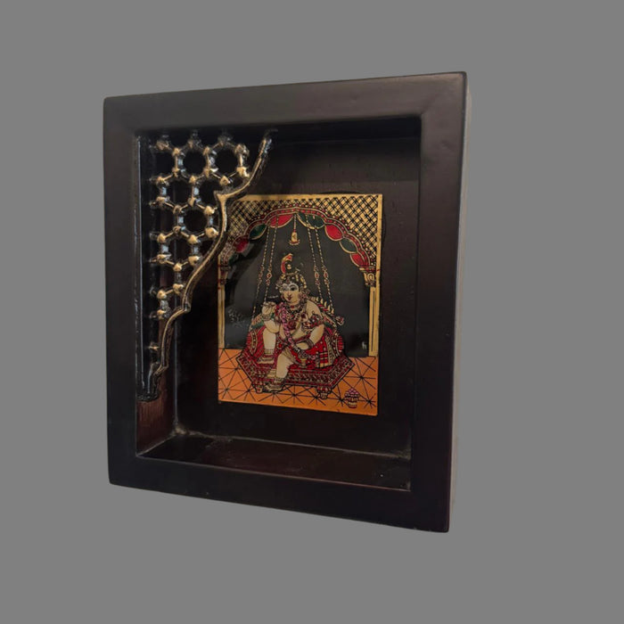 Wooden framed glass Tanjore : Madhav 2