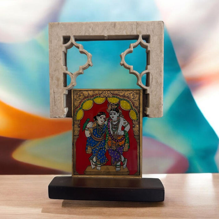 Wooden framed glass Tanjore : Madhav 3
