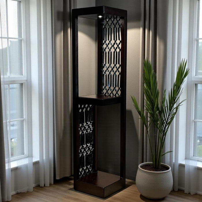 Tall Pedestal Lamp with Metal Jali Panels – Elegant & Distinctive  : Noor 36