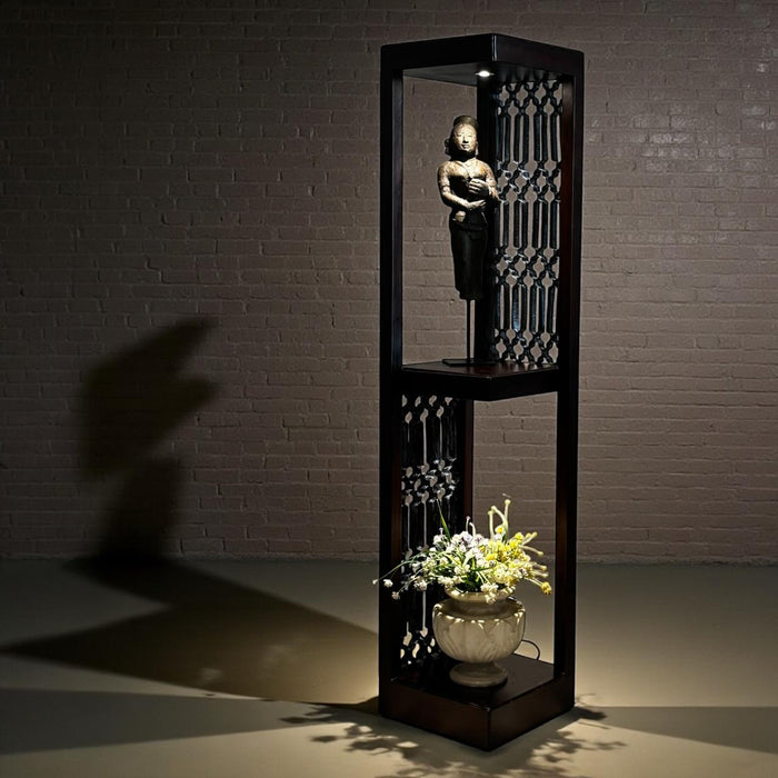 Tall Pedestal Lamp with Metal Jali Panels – Elegant & Distinctive  : Noor 36
