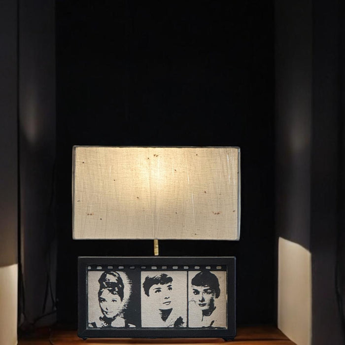 Wooden Lamp : Noor 17 ( Shade Included)