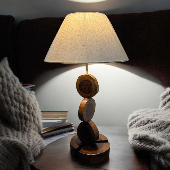 Bark wood Lamp : Noor 2 ( Shade Included)