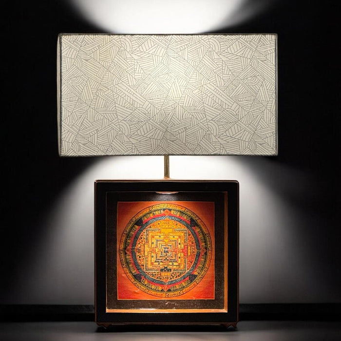 Hand Painted Mandala Lamp : Noor 7 ( Shade Included)