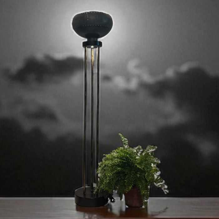 Tall Metal Lamp – Elegant Brass Distress Finish  : Noor 12