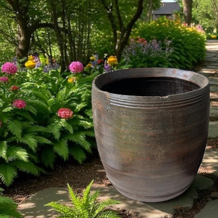 Circular Wooden Planter – Handcrafted Elegance; Aarav 2