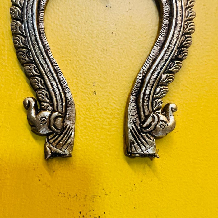 Pital 21  : Brass Prabhawali with Peacock Details (5.5 inches)