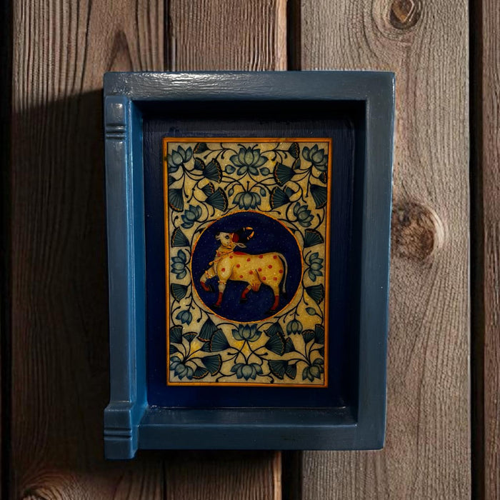Sacred Cow on Marble – Hand-Painted Artwork