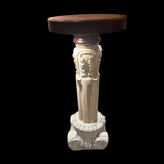 Marble Pedestal – Timeless Elegance in White Stone : Ruhana 17