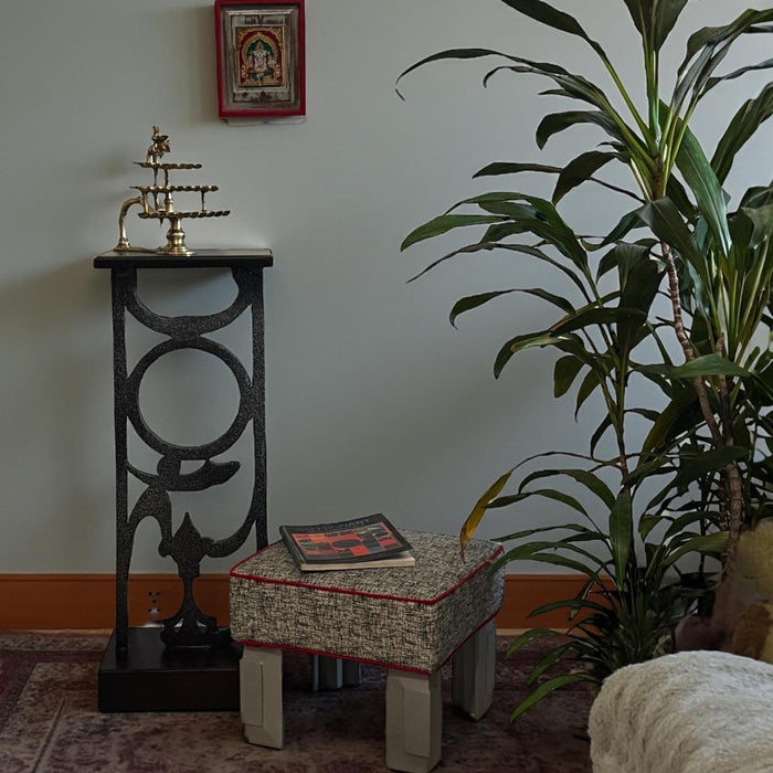 Vintage Teak Panel Pedestal – Irregular & Unusual : Ruhana 12