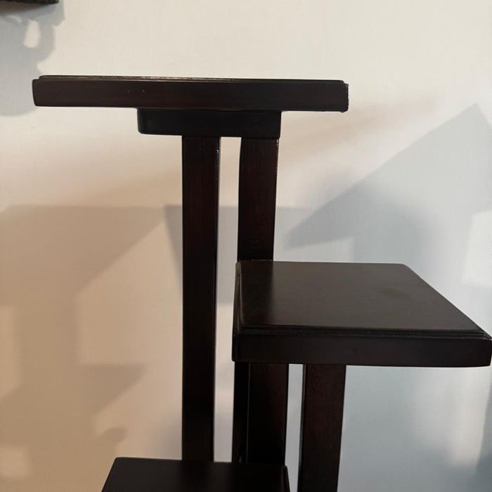 Teak Wood Three-Level Pedestal – Artistic & Functional : Ruhana 9