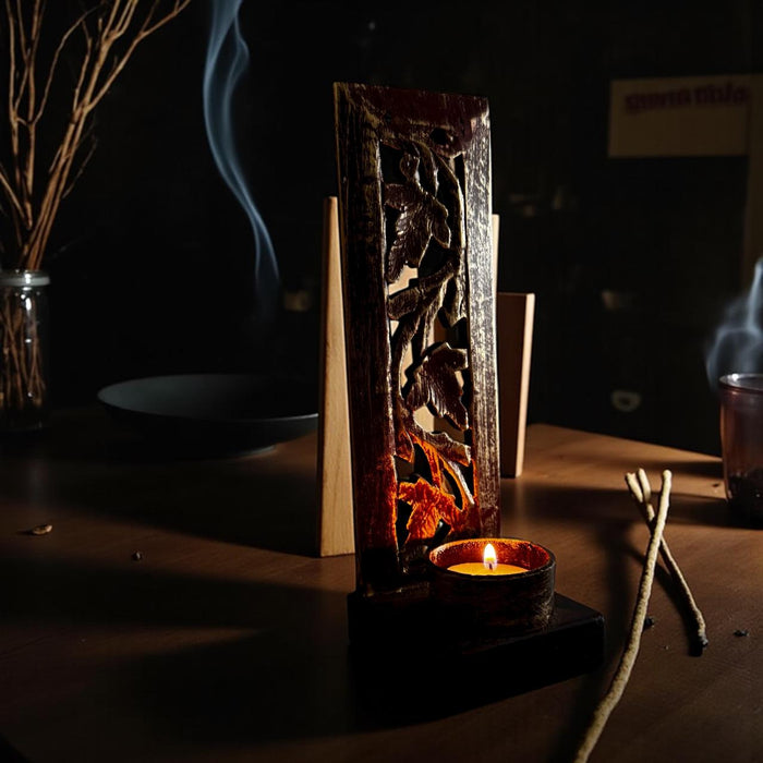 Kashmiri Jali Tea Light Holder – Distressed Elegance