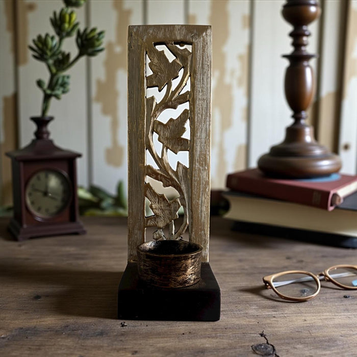 Kashmiri Jali Tea Light Holder – Distressed Elegance