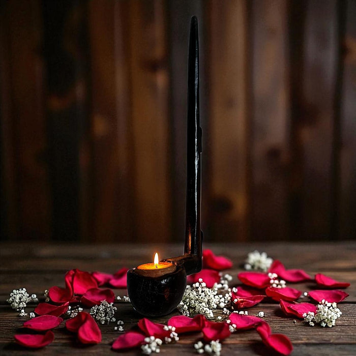 Vintage Wooden Spoon Diya – Unusual & Artistic