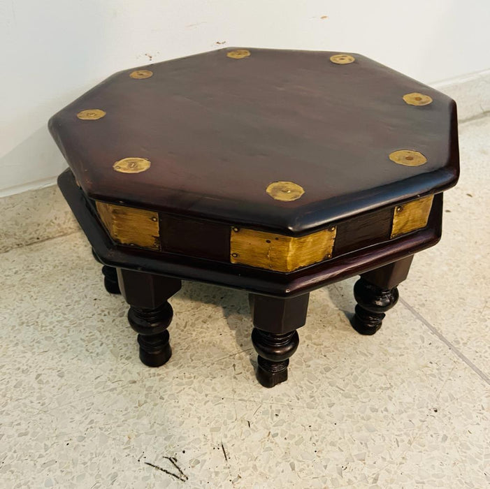 Tahirin : Octagonal  Vintage Wooden  table ( Low )
