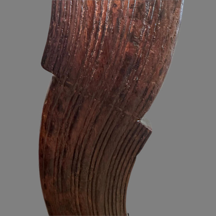 Tall, Curved Wooden Floor  Lamp with Textured Detail : Noor 41 ( Shade Included)