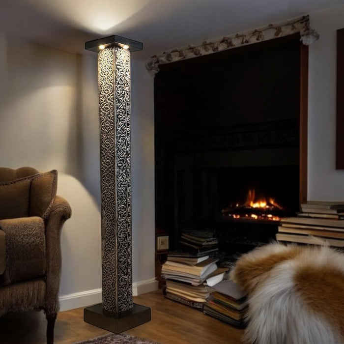 Tall carved Wooden Pillar : Stambh 1