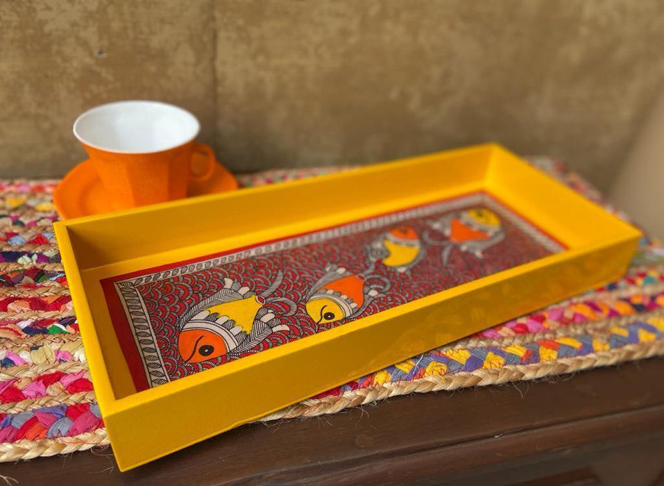 Large yellow fish tray - Khojcrafts