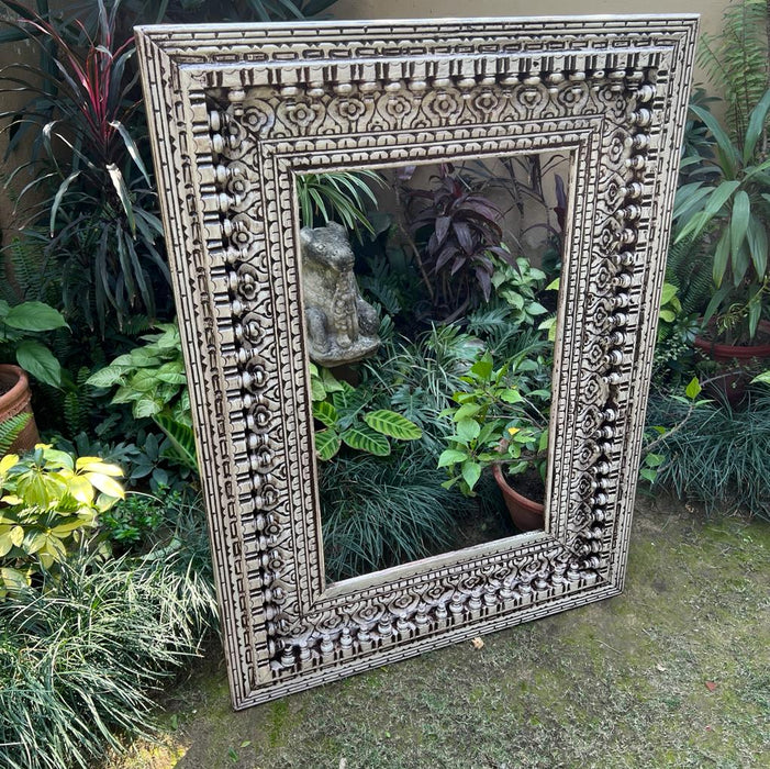 Tamanna- 4 :  Vintage Large  Carved Wooden Mirror frame