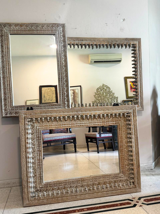 Carved Wooden Mirror : Aaina 27