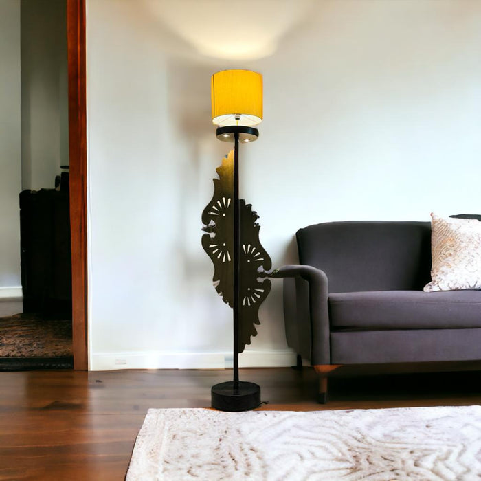 Tall, Wooden, Floor Lamp : Noor 35 (Shade Included )