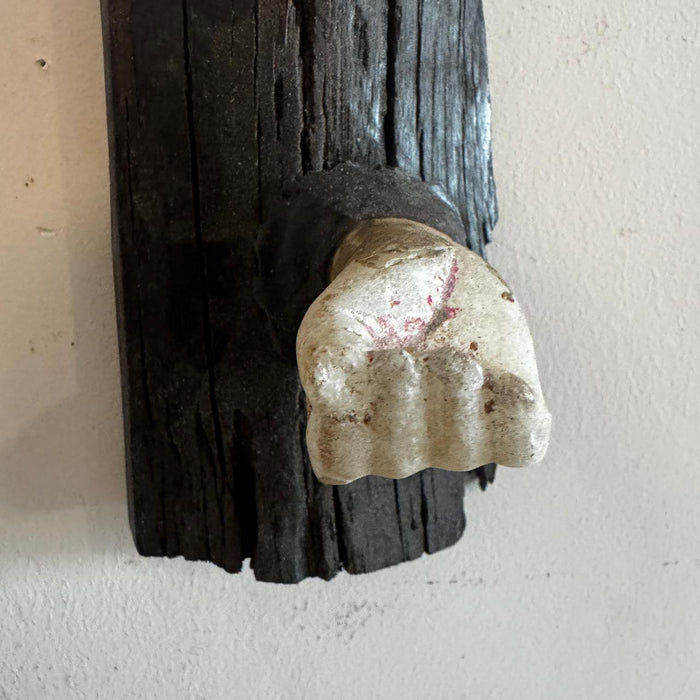 Marble Hand Sculpture on Raw Wood Panel : Pashan 12