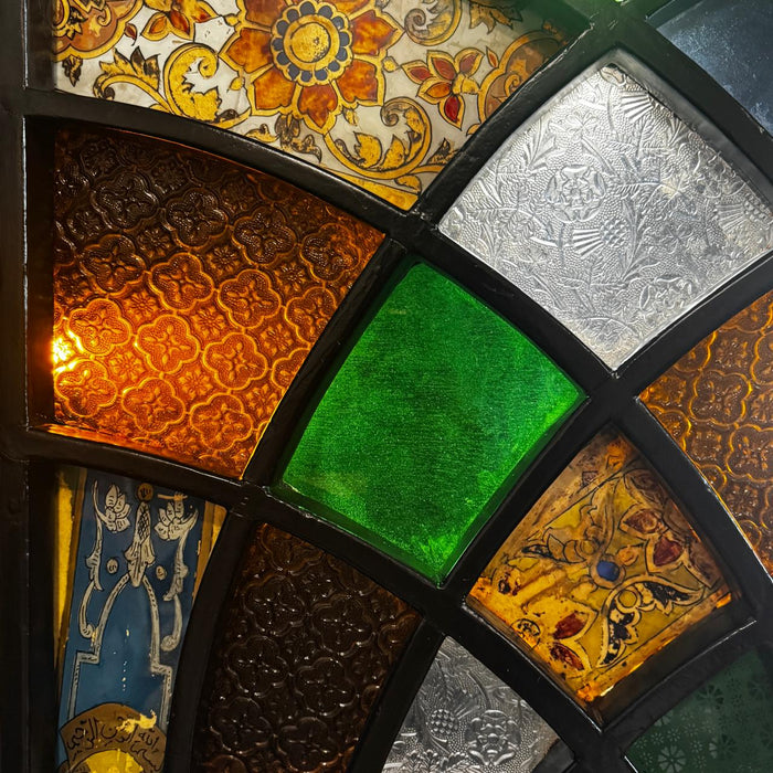 Stained Glass in Antique Wooden Frame – Contemporary Meets Vintage